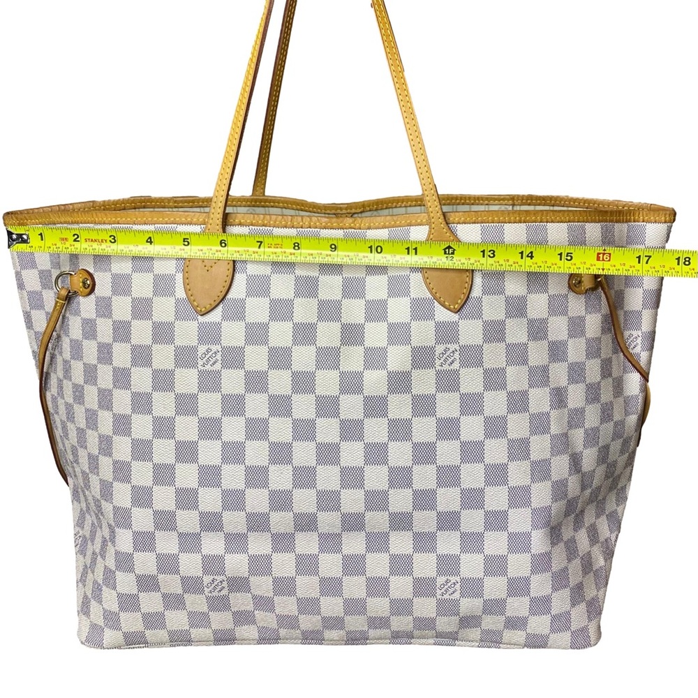 LOUIS VUITTON Damier Azur NEVERFULL GM LV DUST BAG, ORGANIZER, COA Authentic - Picture 8 of 17